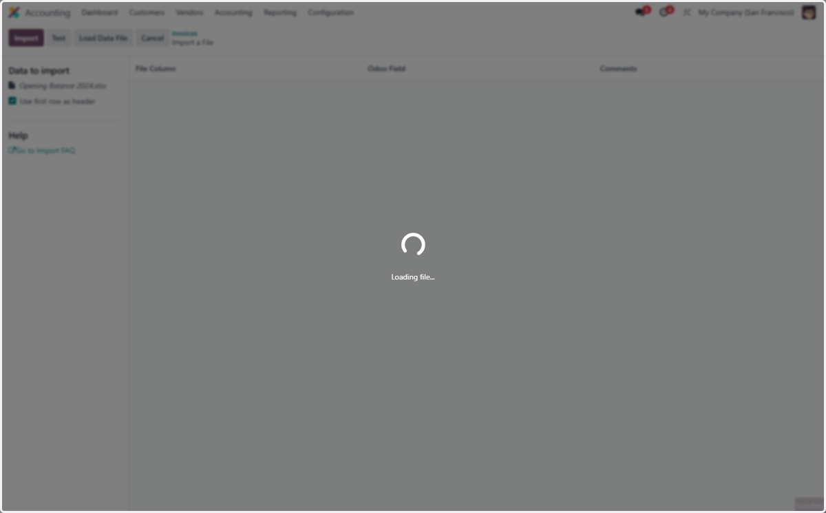 Select a file from upload menu