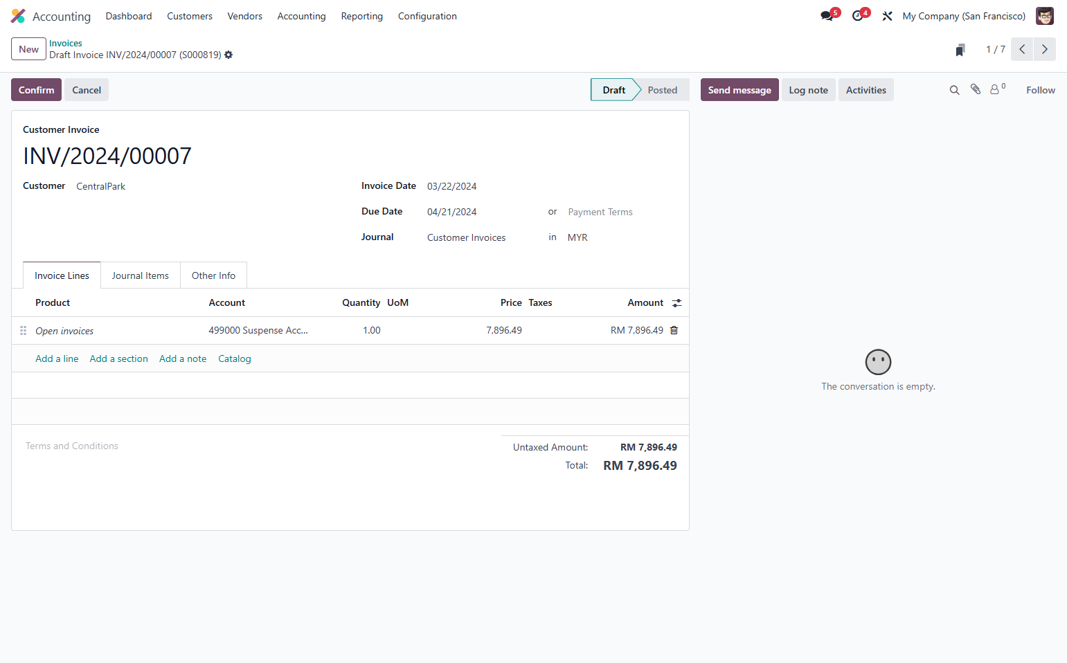 Check details on invoice to ensure the customer, dates, account & price are correct.