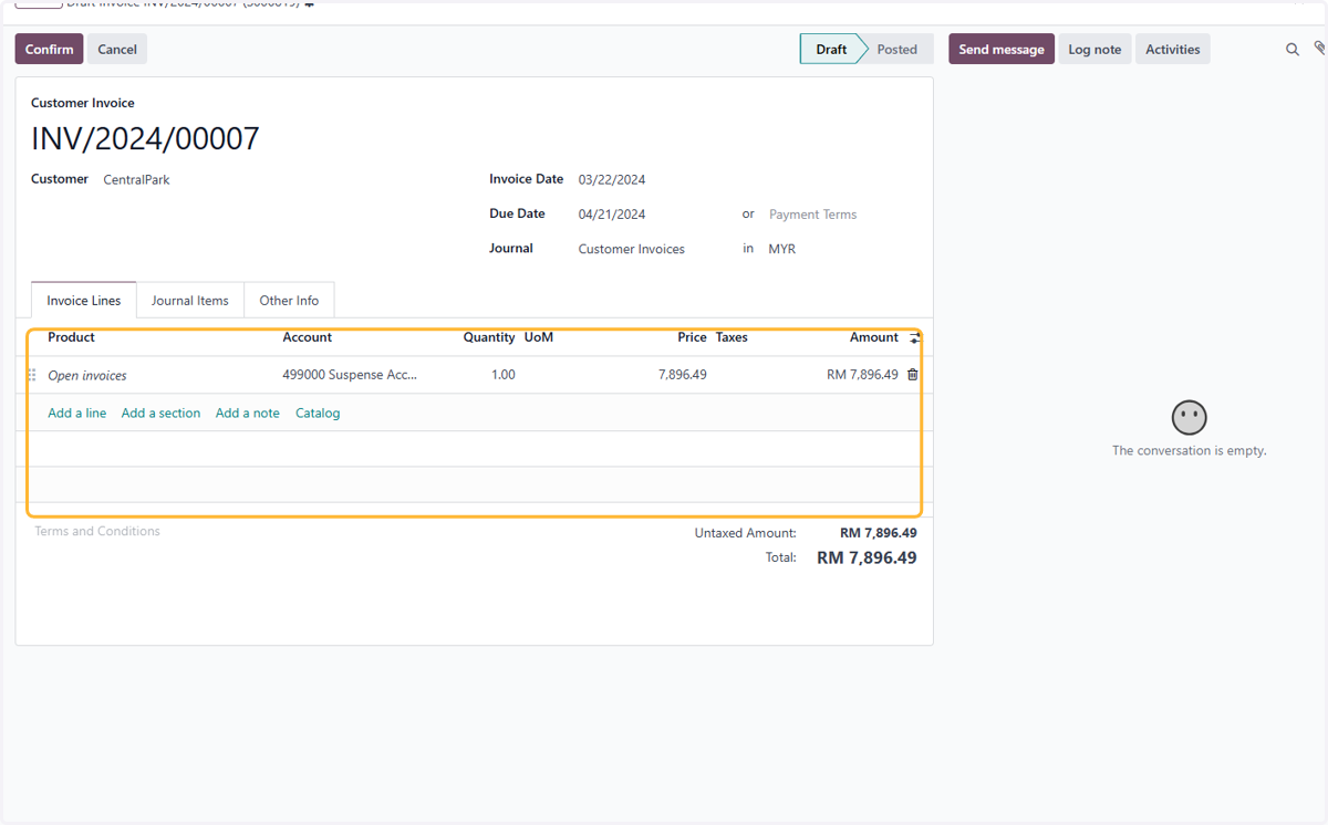 Check details on invoice to ensure the customer, dates, account & price are correct.