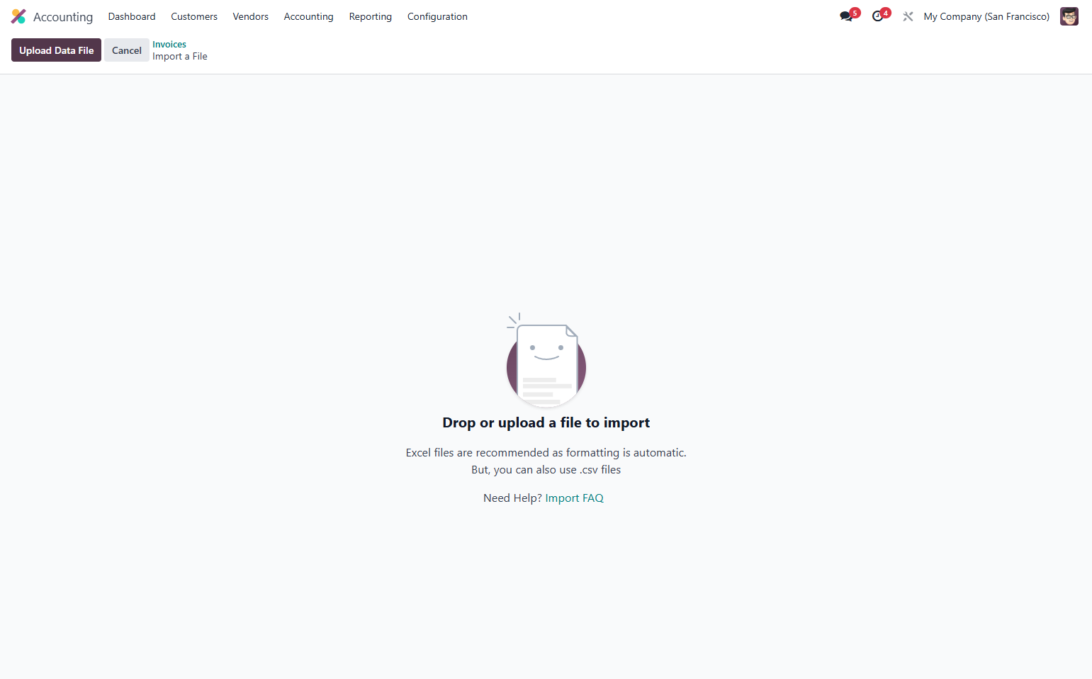 Click on Upload Data File