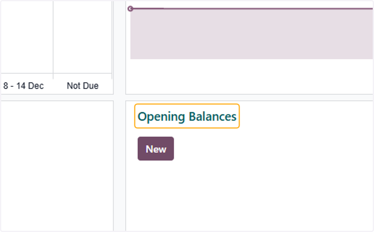 Click on Opening Balances