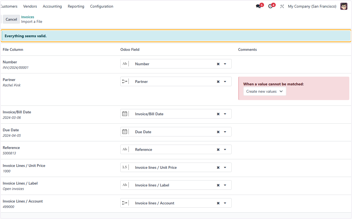 "Everything seems valid." Message should appear if there are no errors with the file