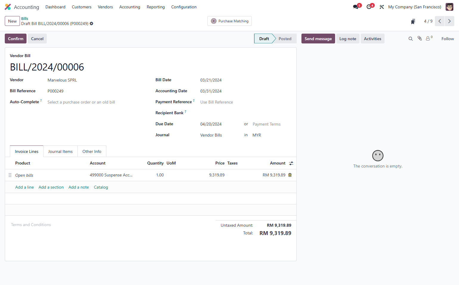 Check details on invoice to ensure the customer, dates, account & price are correct.