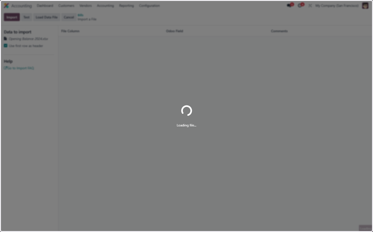 Select a file from upload menu