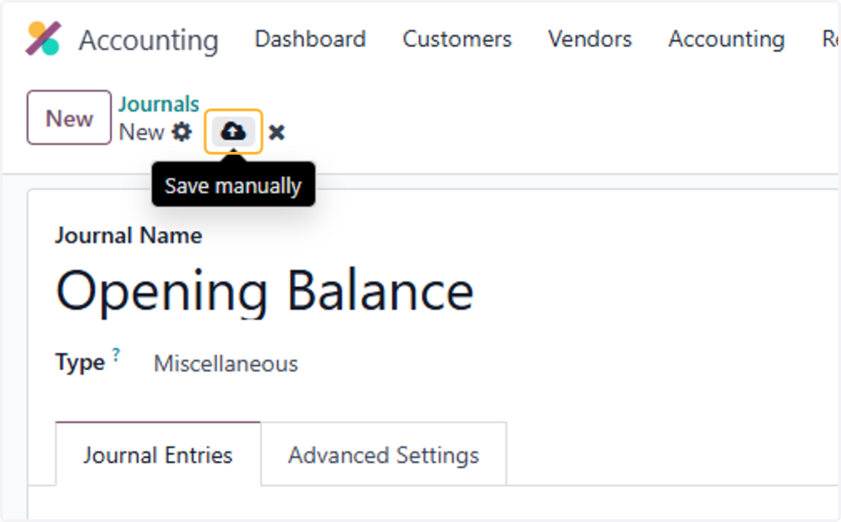 Click on Save manually
