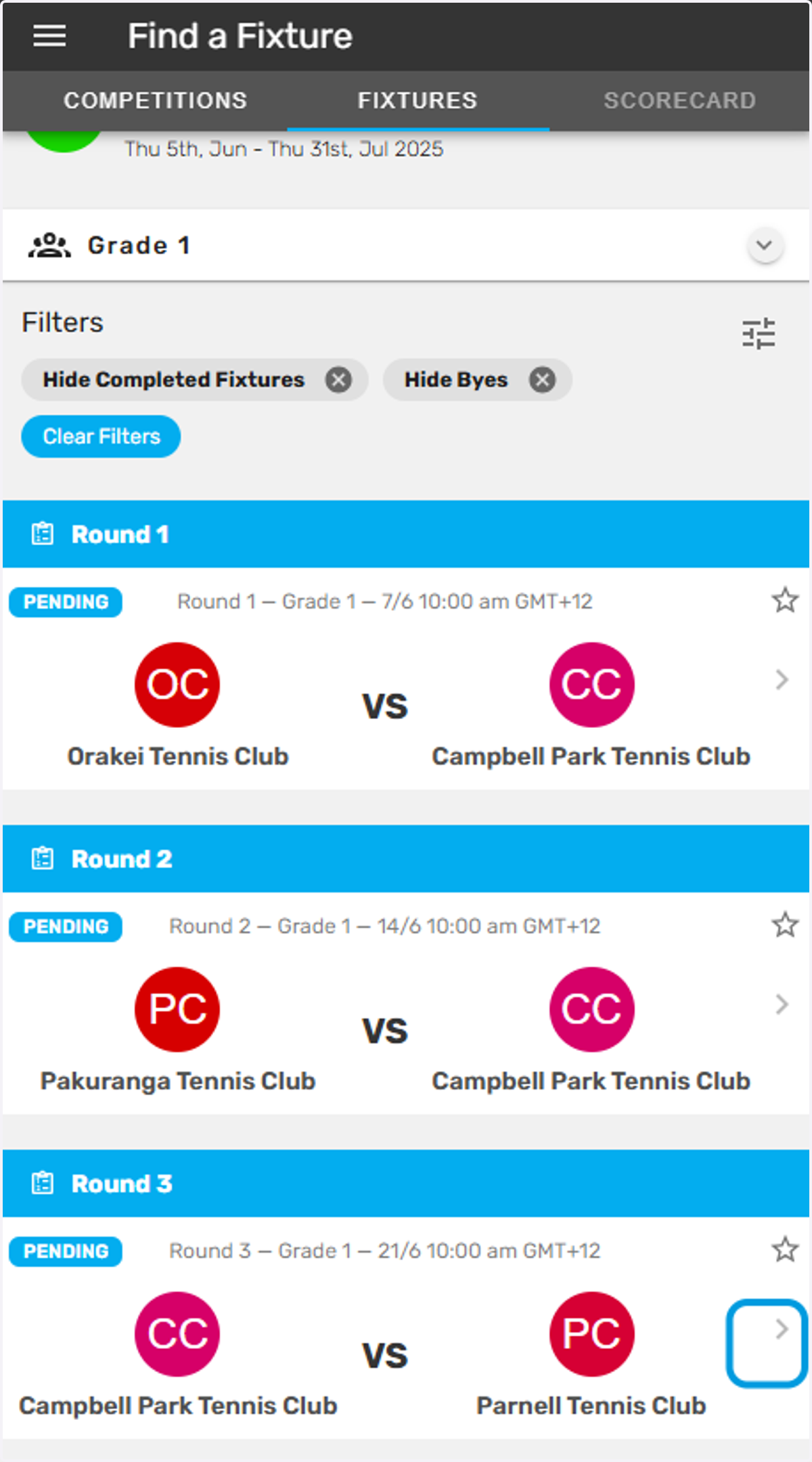 Next select the relevant fixture