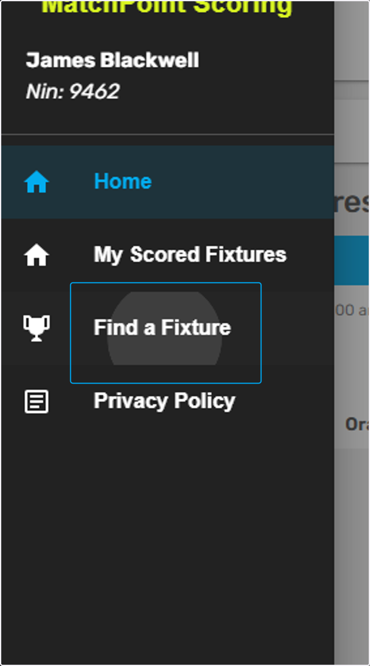 Tap on Find a Fixture