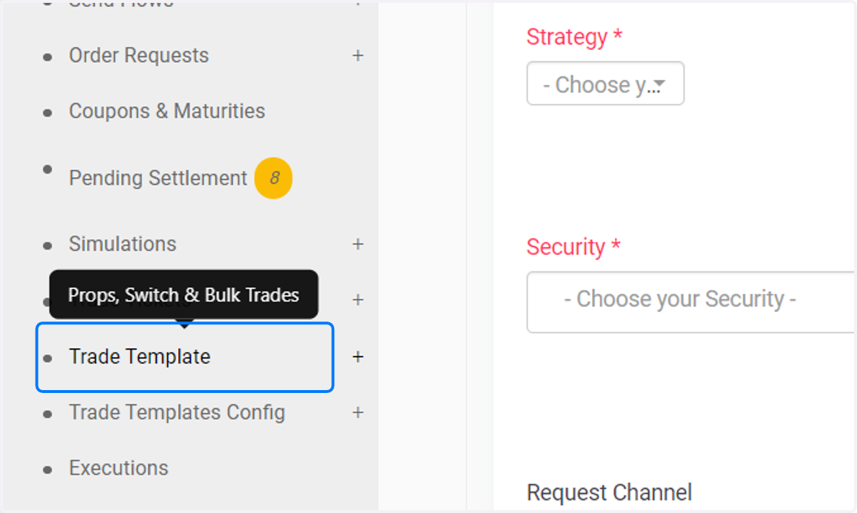 Click on Trade Template