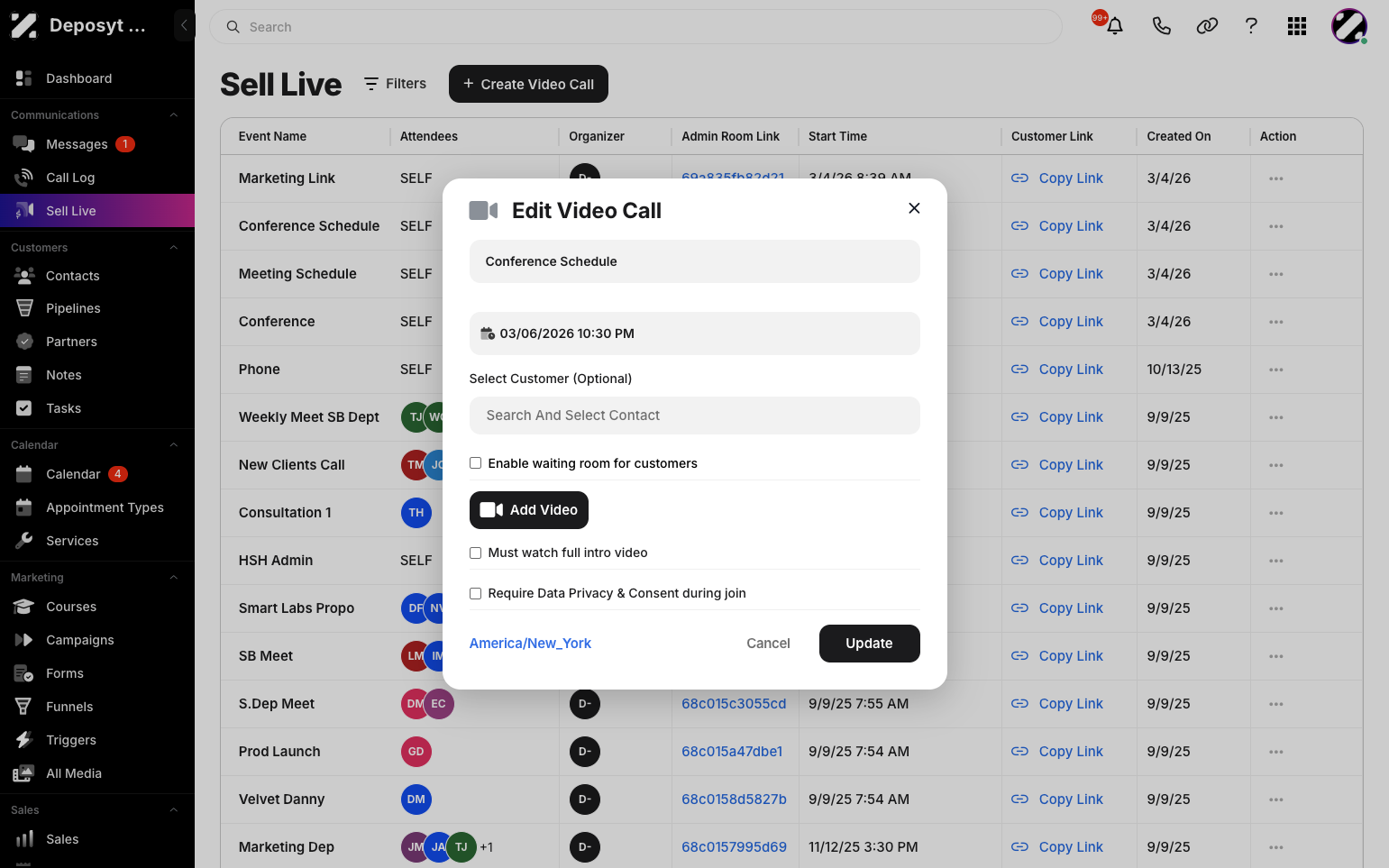 Step 5: From this window, you can edit the scheduled video call.