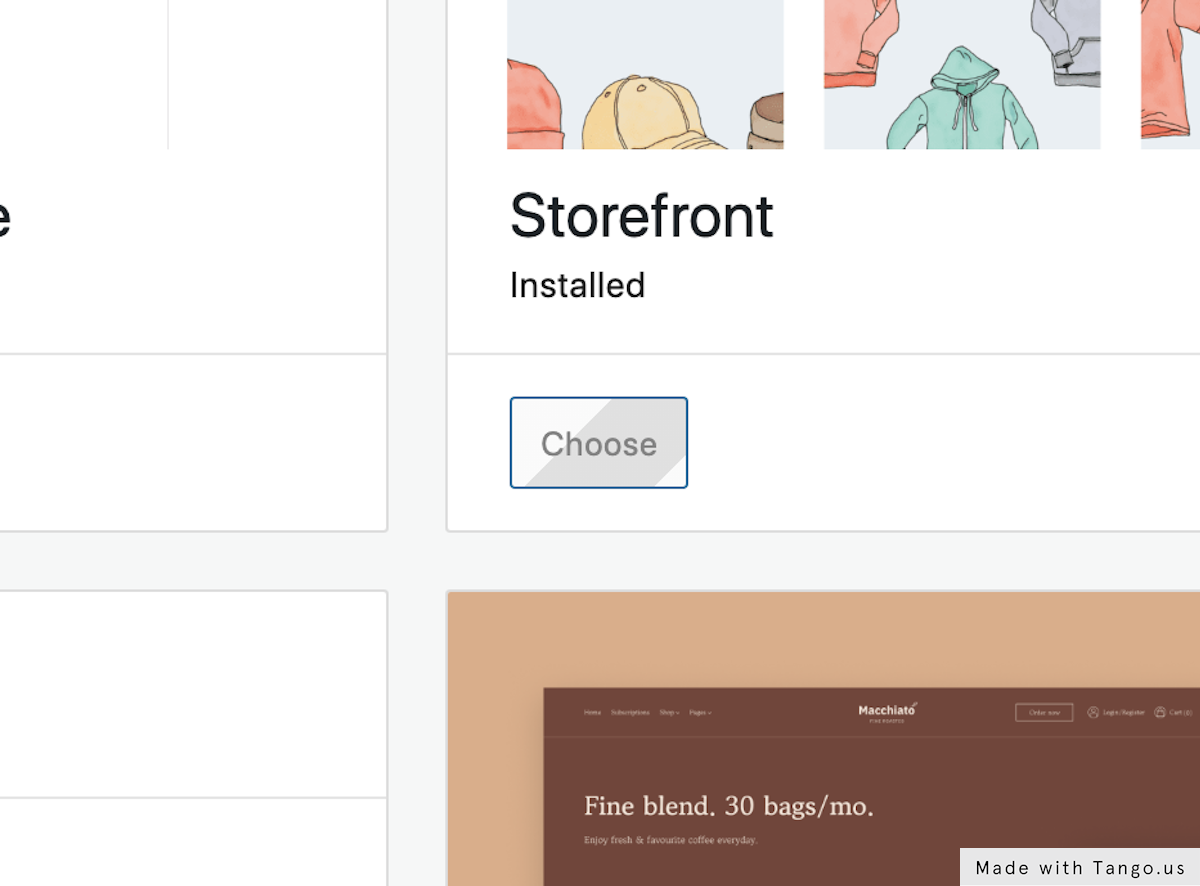 [Optional] Click "Choose" under the "Storefront" theme