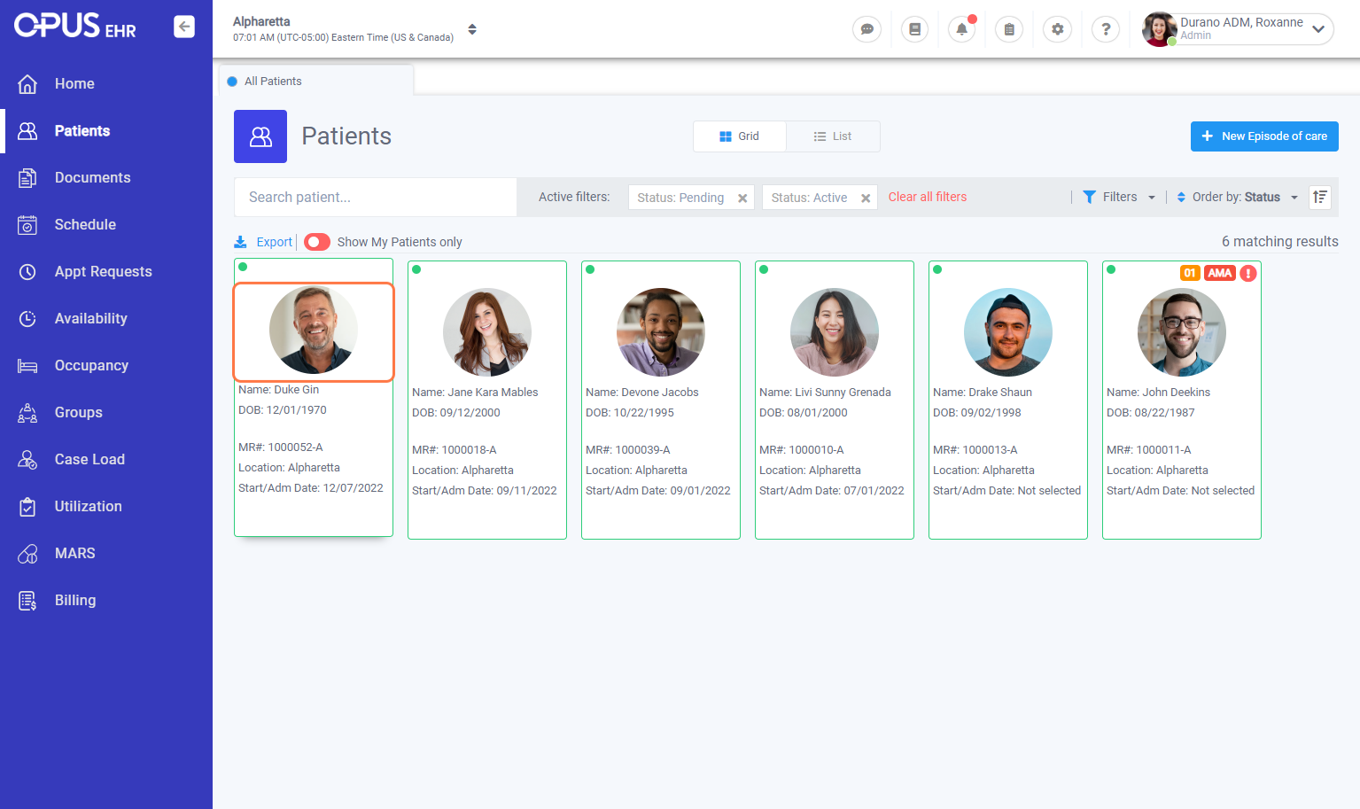 Select Patient Profile