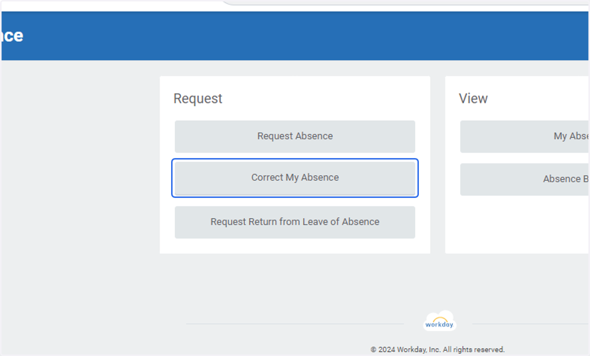 Click on Correct My Absence