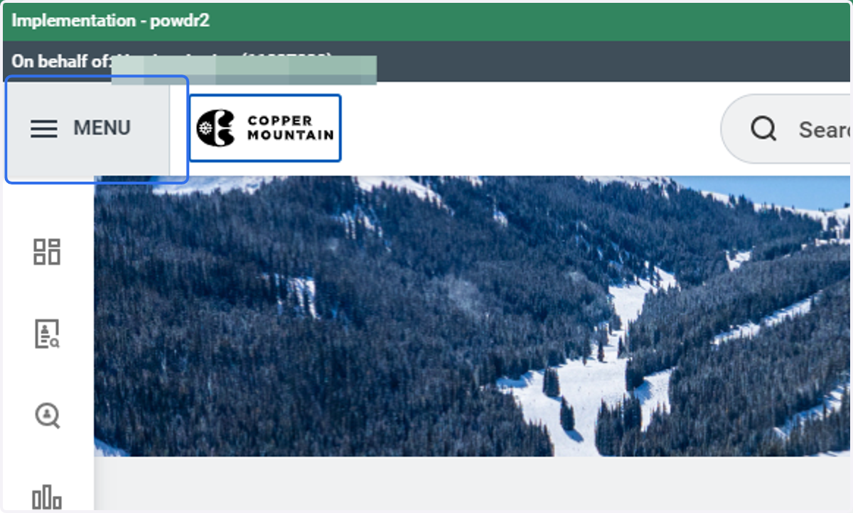 Click on MENU