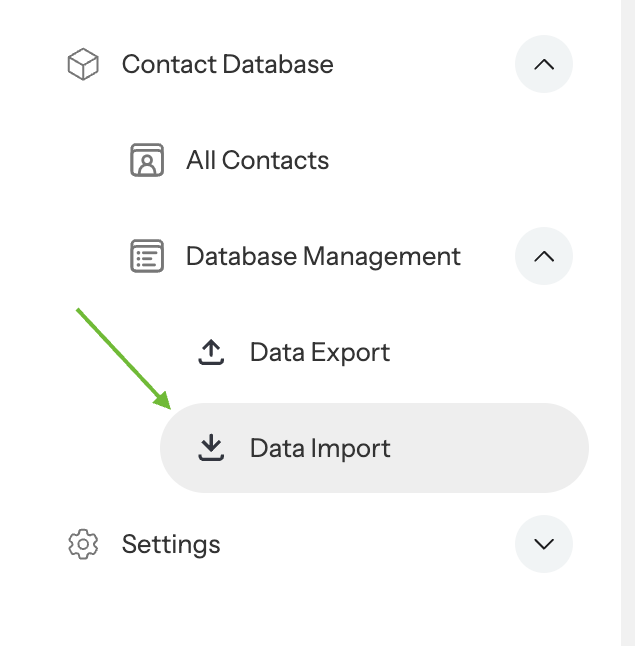 Go to Data Import