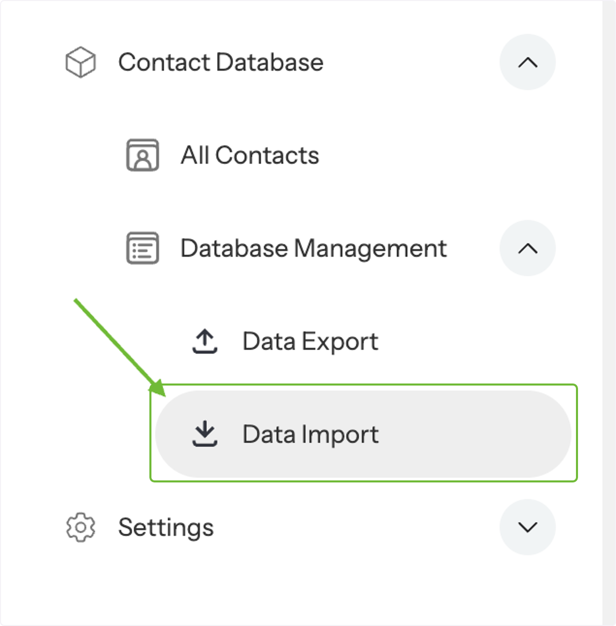Go to Data Import