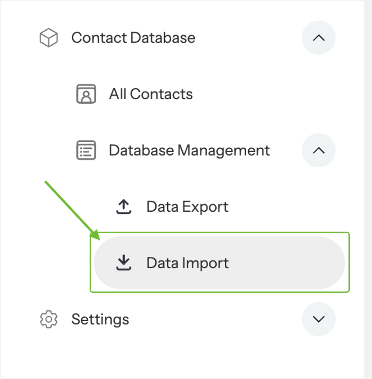 Go to Data Import