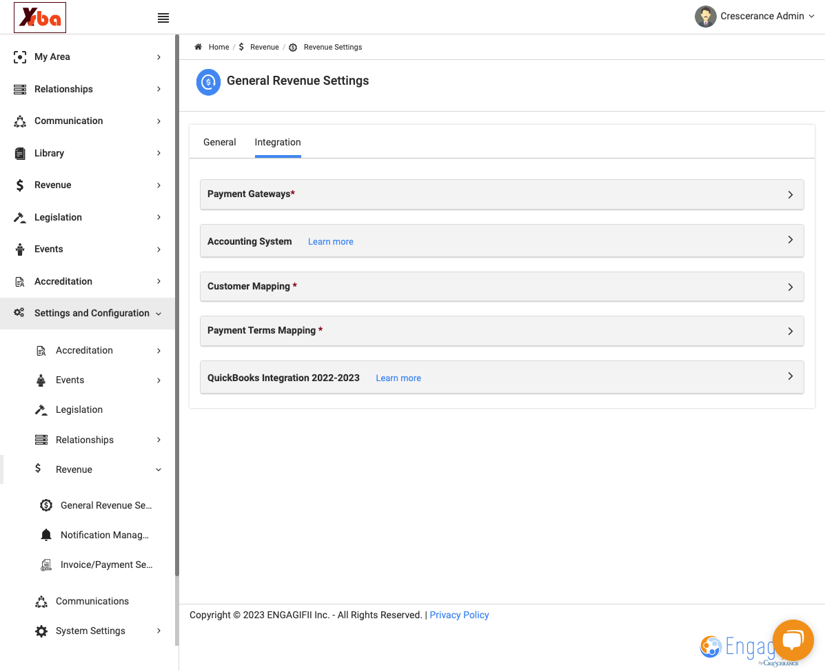 There are two different Integrations available in Engagifii: Payment Gateways and Accounting Systems (such as QuickBooks)