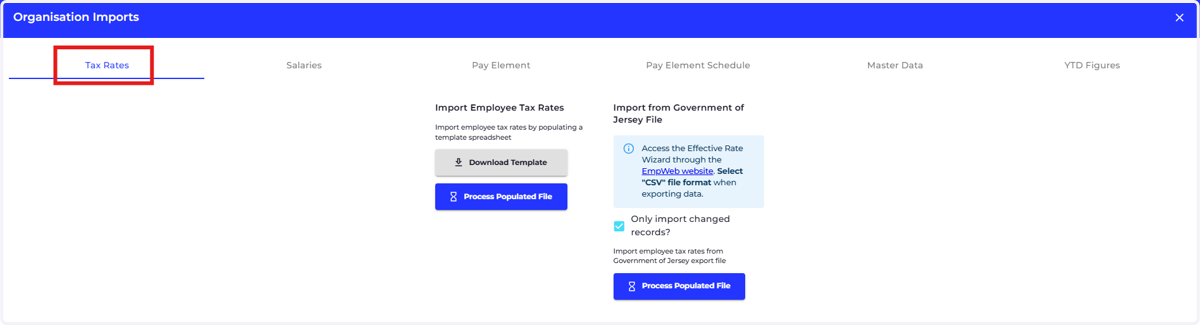 Select the Tax Rates tab.