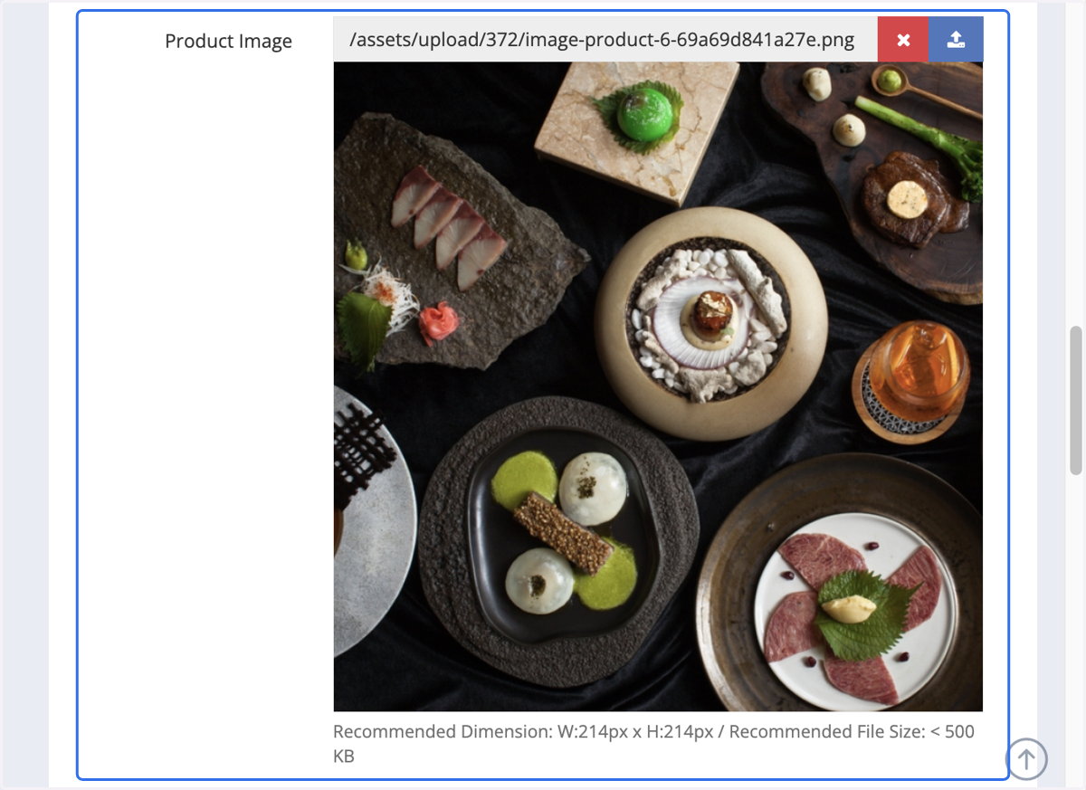 Upload & select the image to use as the product group cover on the landing page.