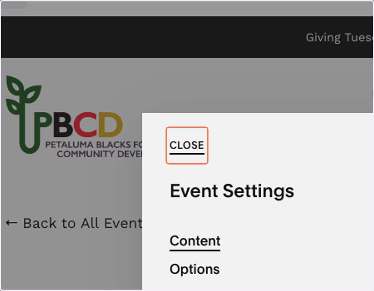 Click on CLOSE