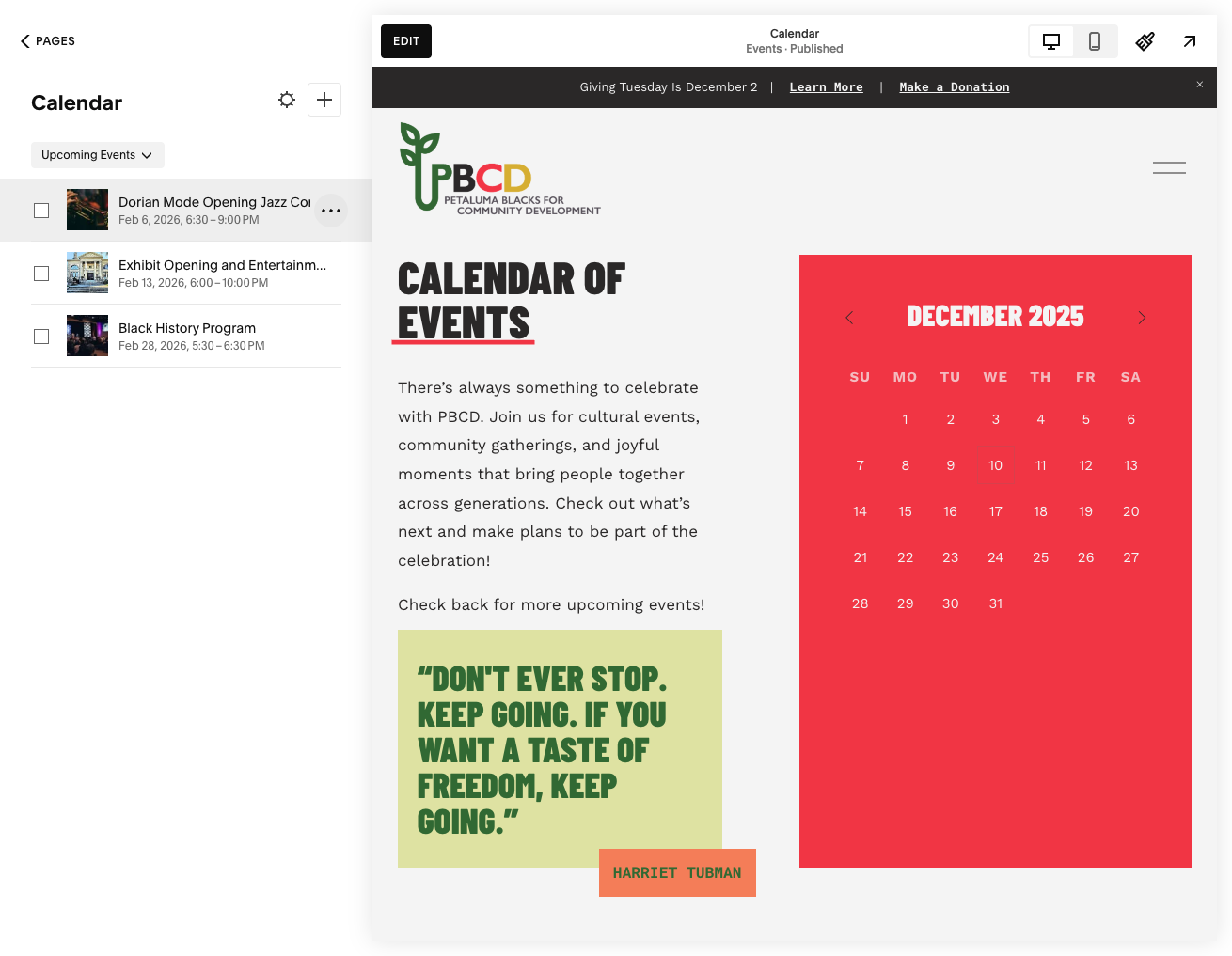 Click on the three dots of any event. If there is an event that you'd like to repeat, click on that event's three dots.