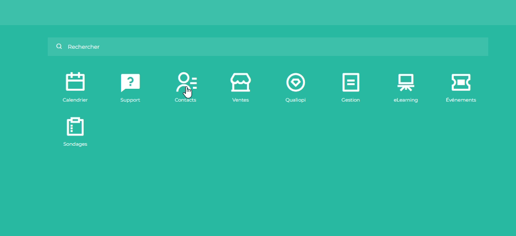 Aller dans l'application CONTACTS