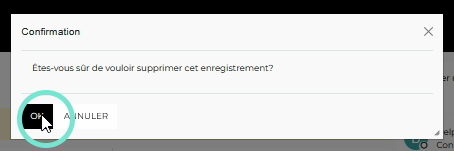 Cliquer sur OK pour confirmer la suppression