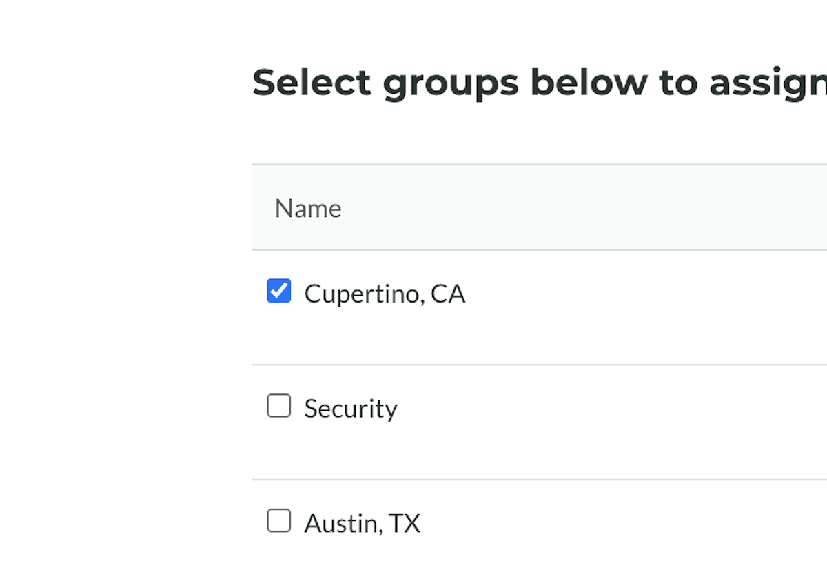 Select your groups