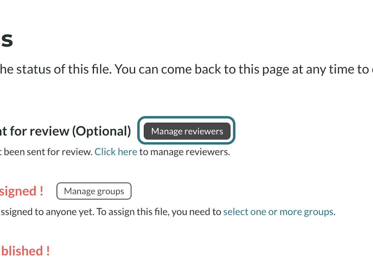 Click on Manage reviewers