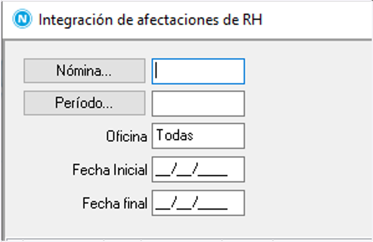 Ahí seleccionamos la Nómina y el periodo donde se importaran las incidencias