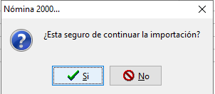 Nos mandara un mensaje preguntando si deseamos continuar con la importación y daremos clic en "Si"