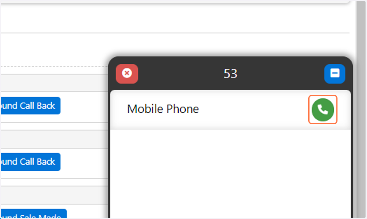Click on the green call button