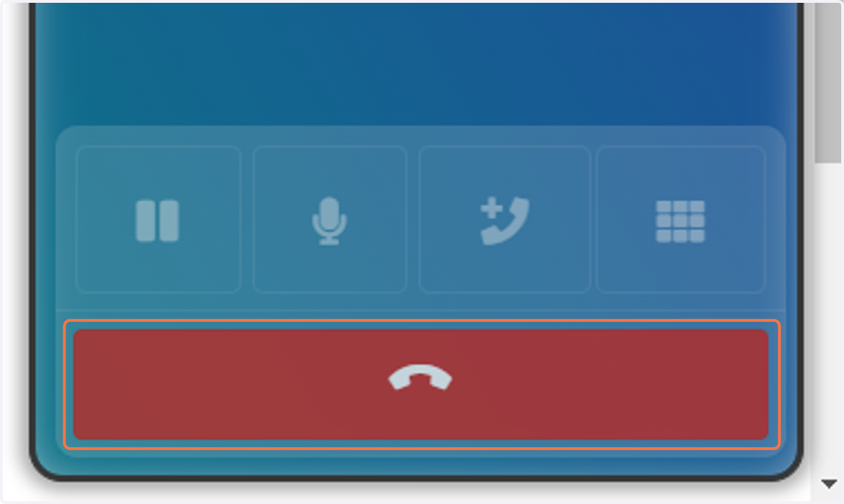 Click on the red call hangup button
