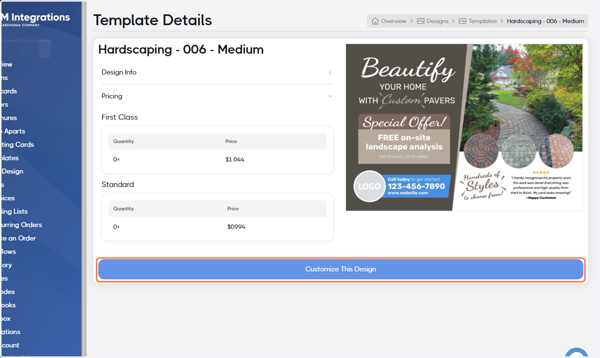 Click on Customize This Design
