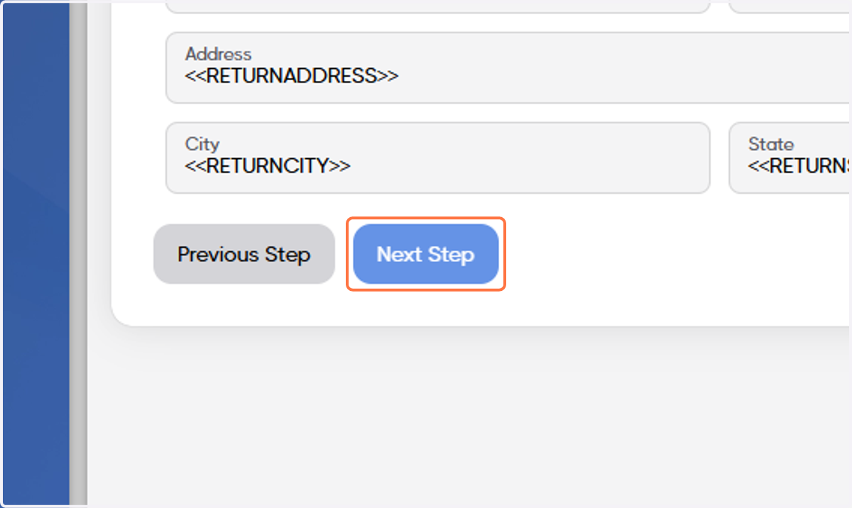 Click on Next Step