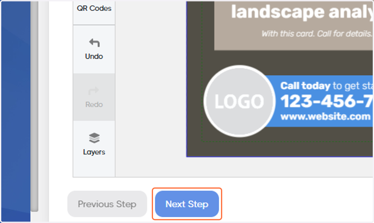Click on Next Step
