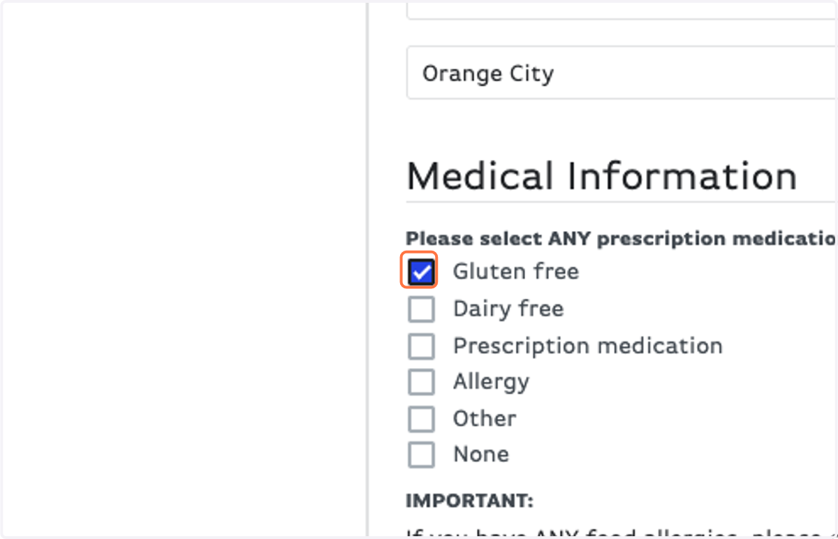 Please indicate any medical alerts.