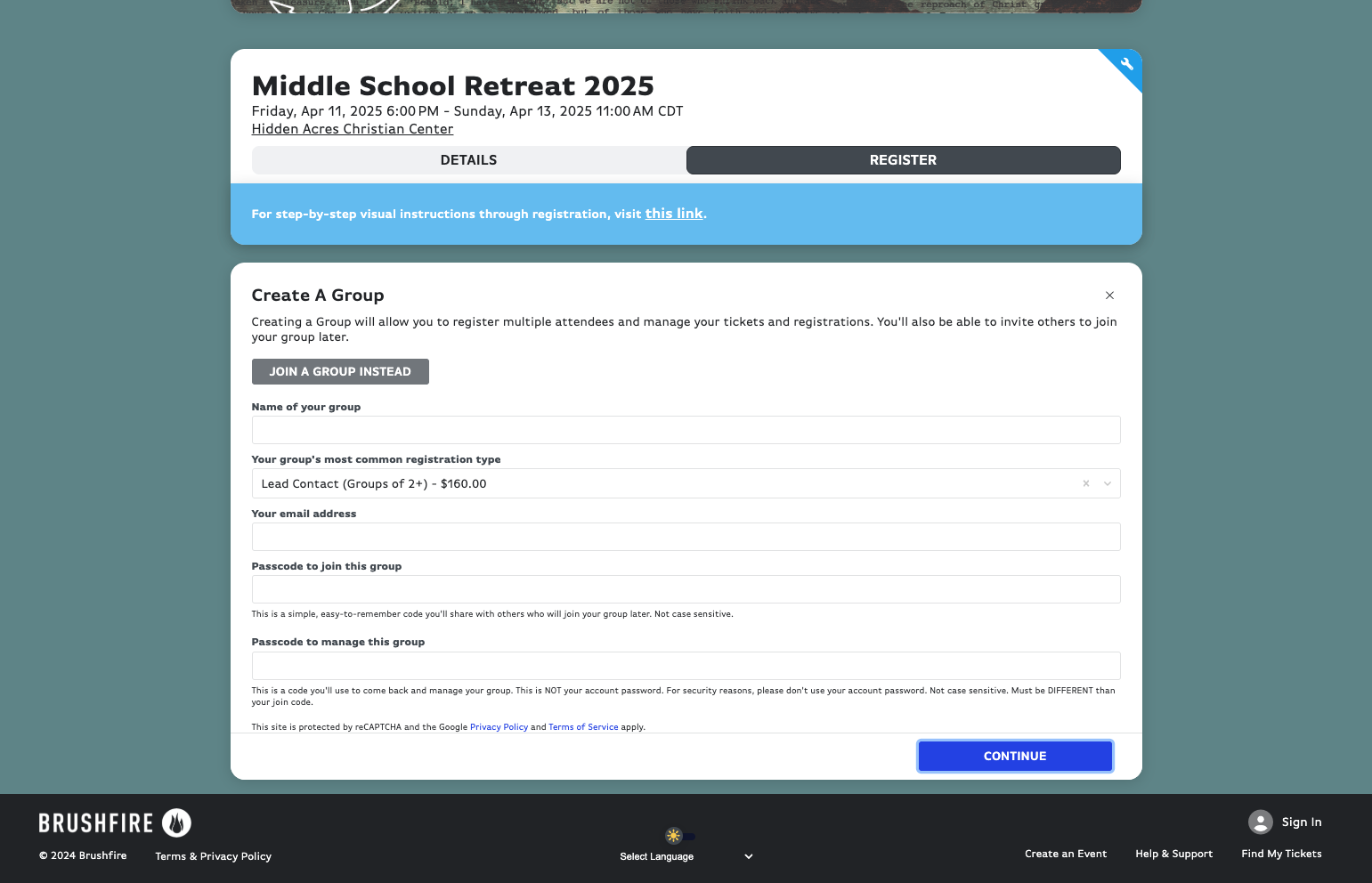 Click on JOIN A GROUP INSTEAD
