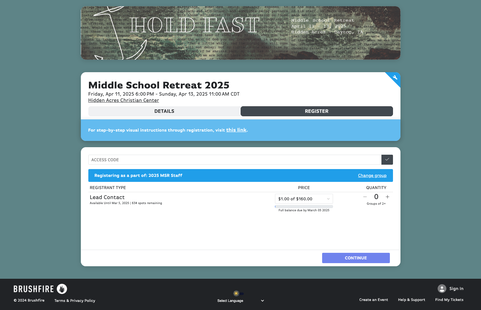 PARTNER GROUPS: Type in the Access Code your youth leader told you.