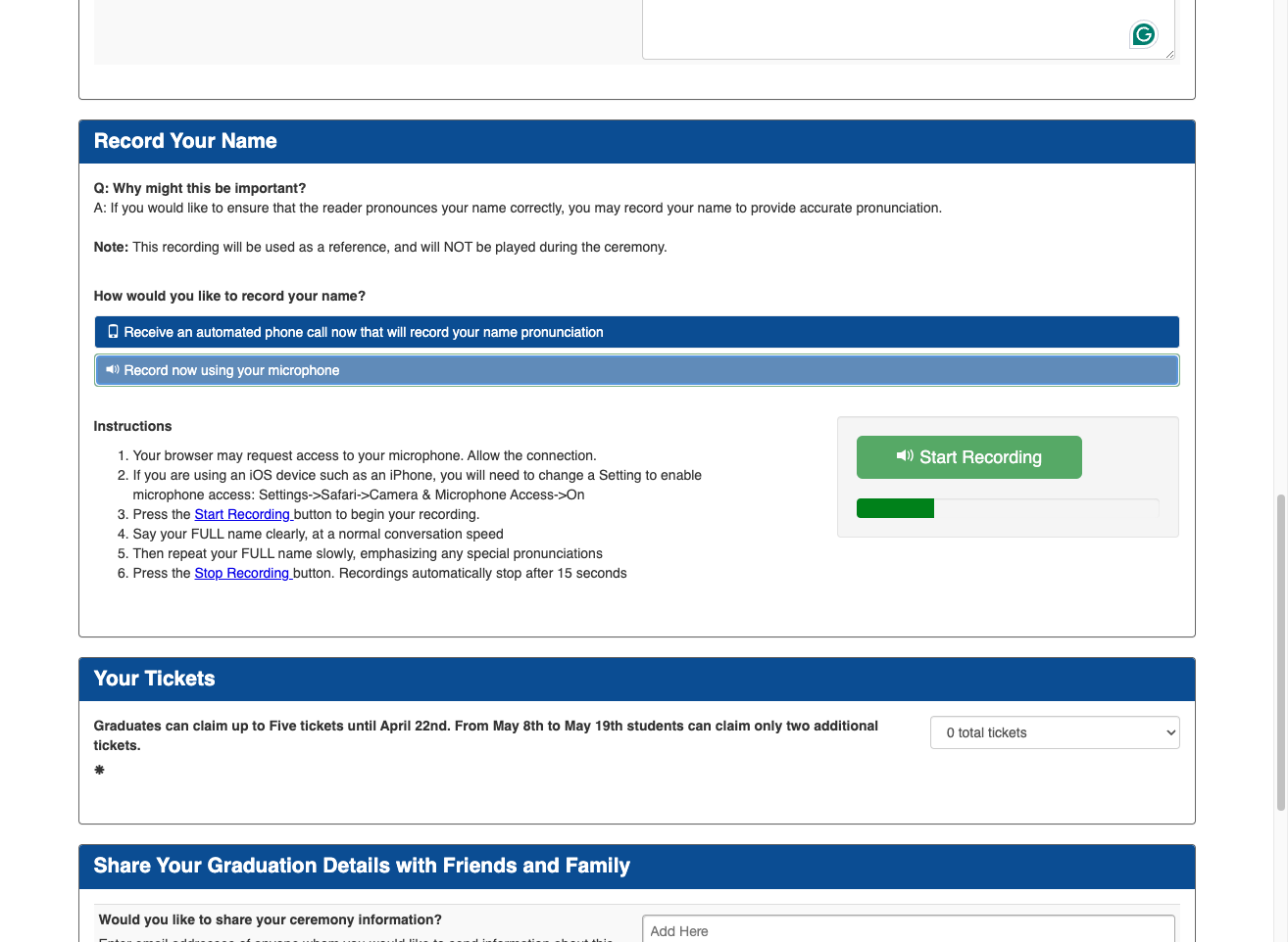 Optional: Record button example...