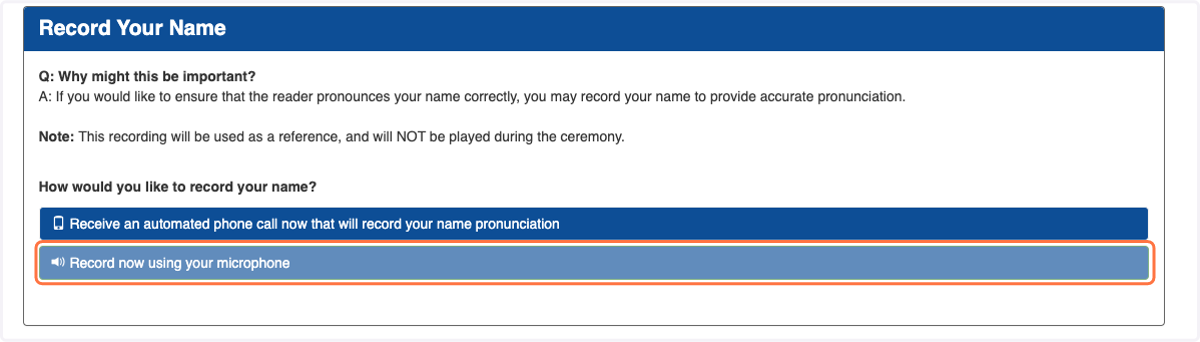 Record Your Name