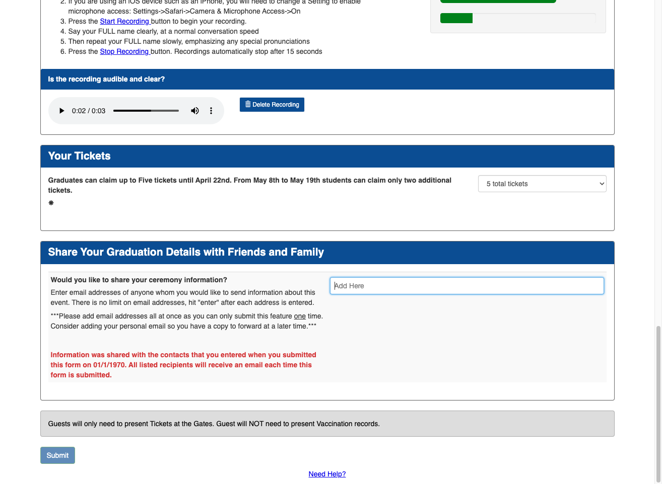 You must hit submit for the Tassel system to record all your Replies.