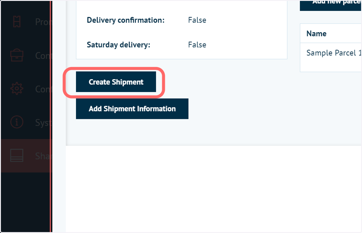 Create Shipment
