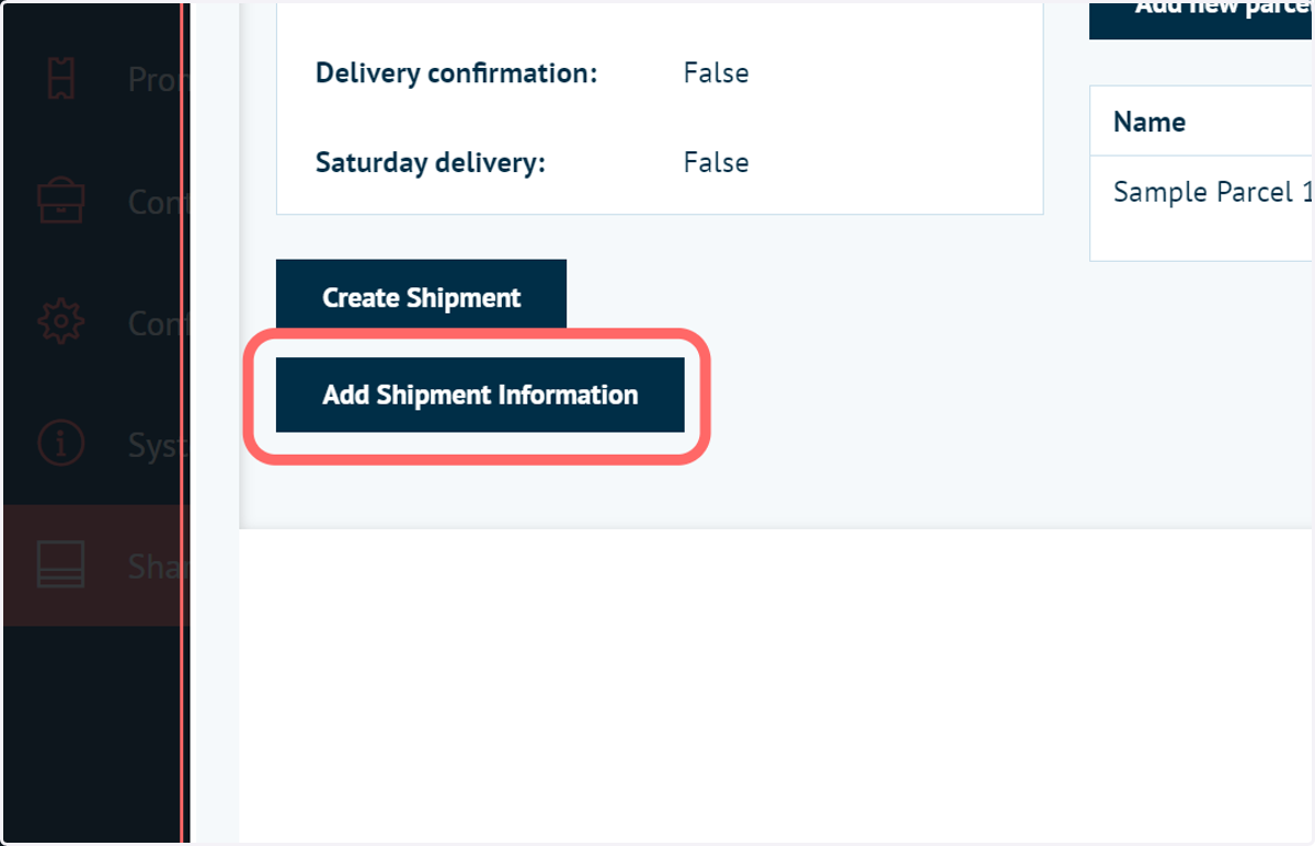 Add Shipping Information