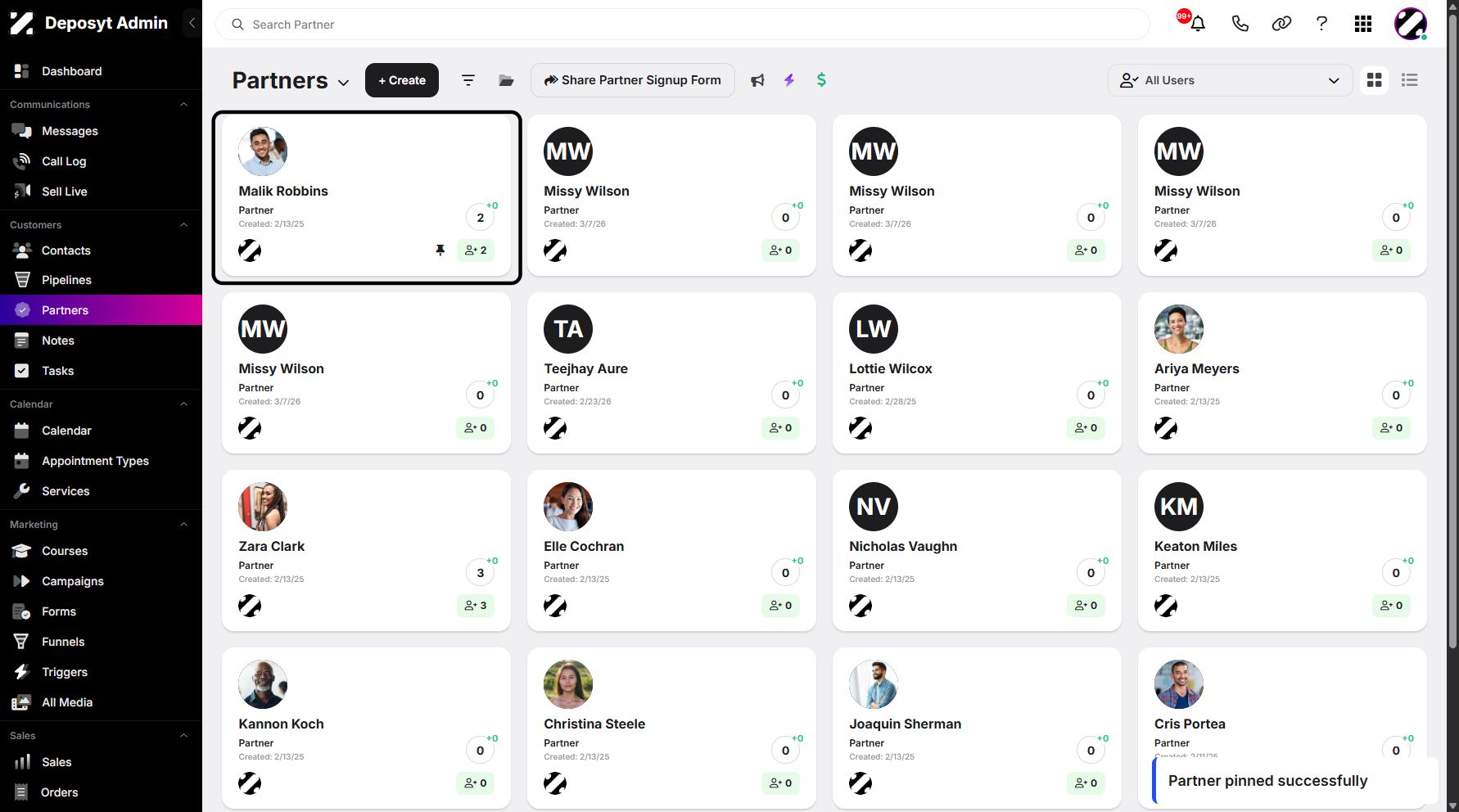 Step 4: You can now view the affiliate you pinned.