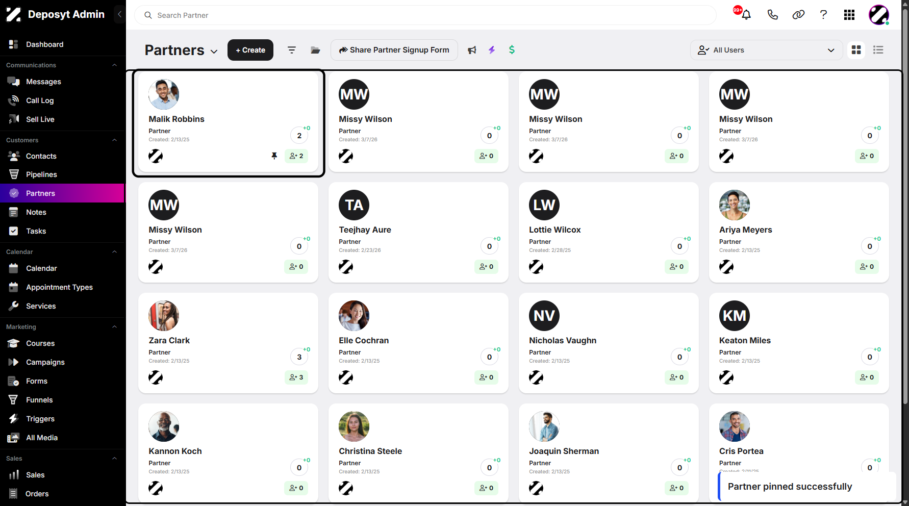 Step 4: You can now view the affiliate you pinned.