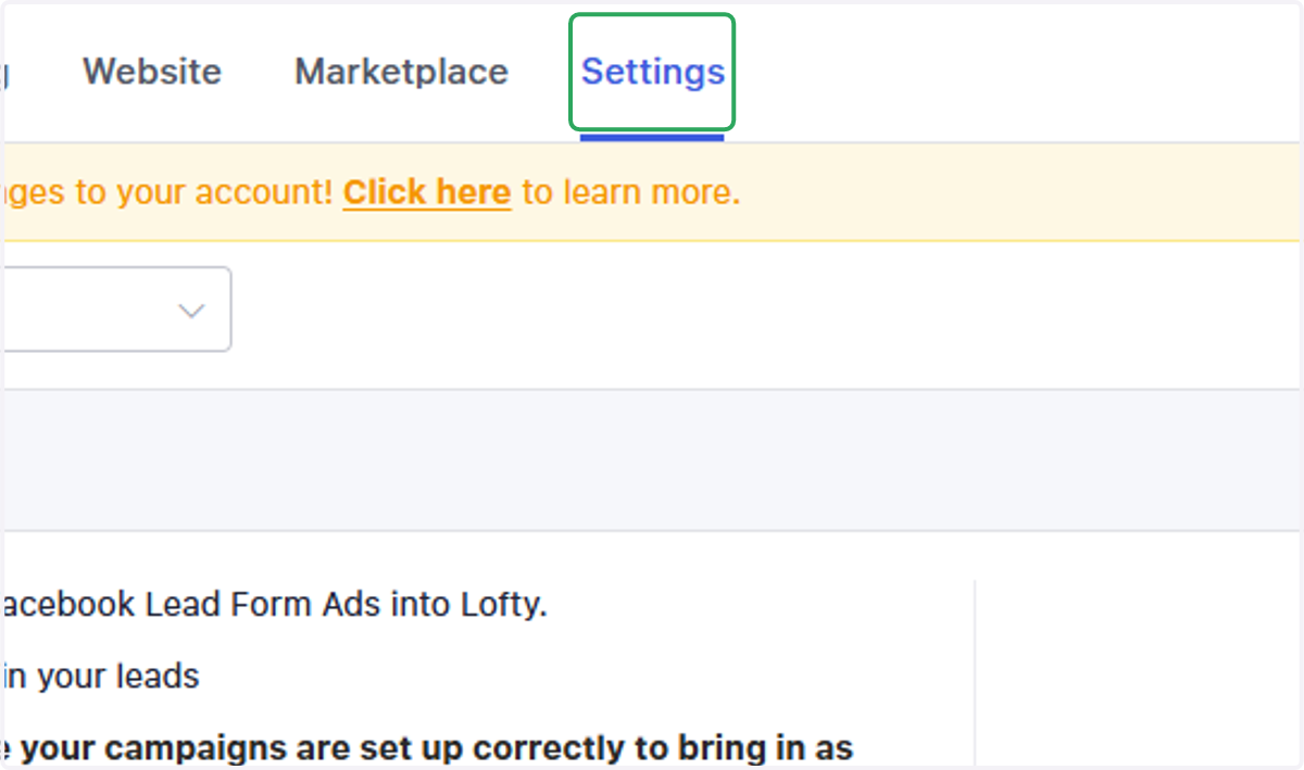 Click on Settings