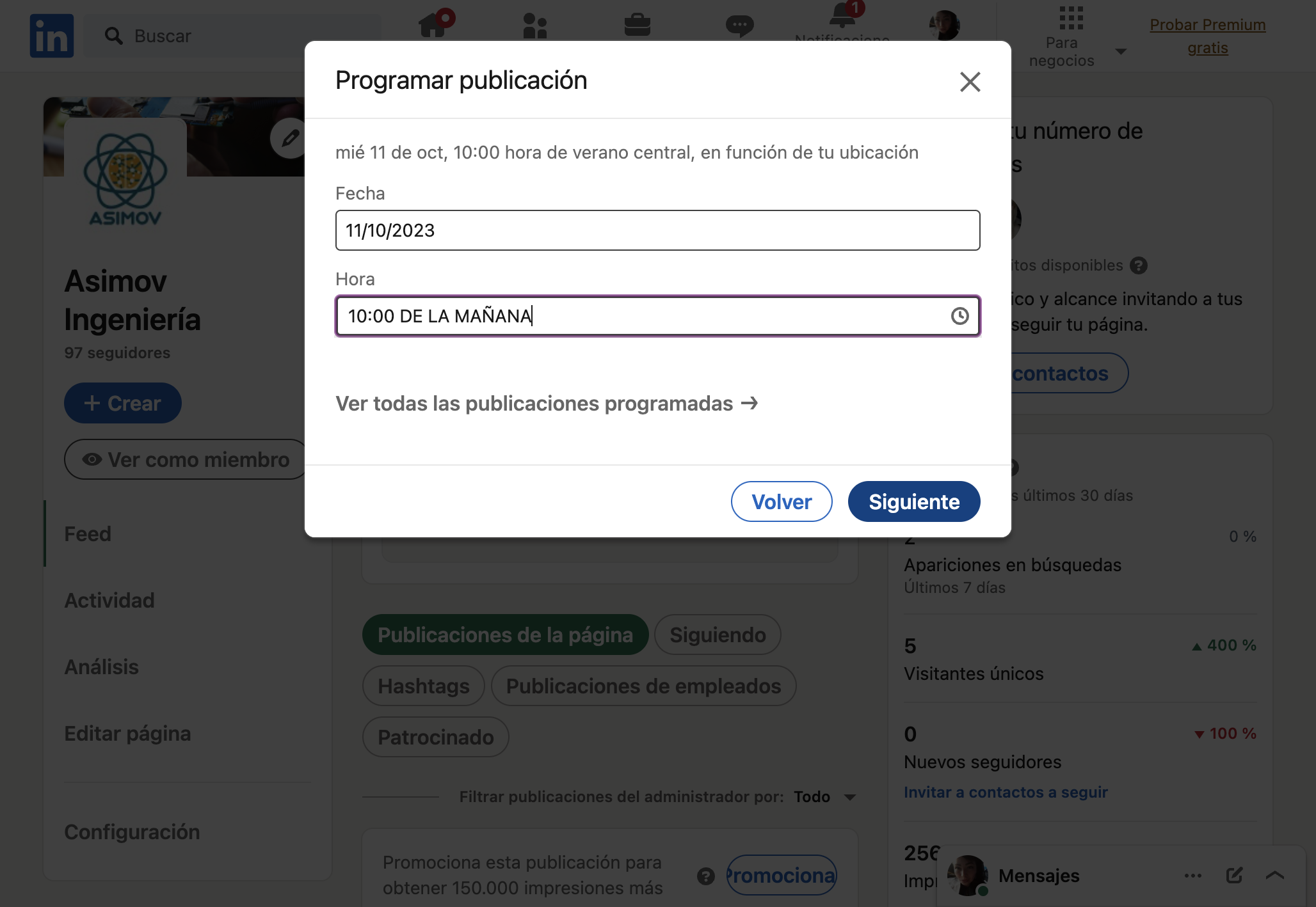 Click en Siguiente