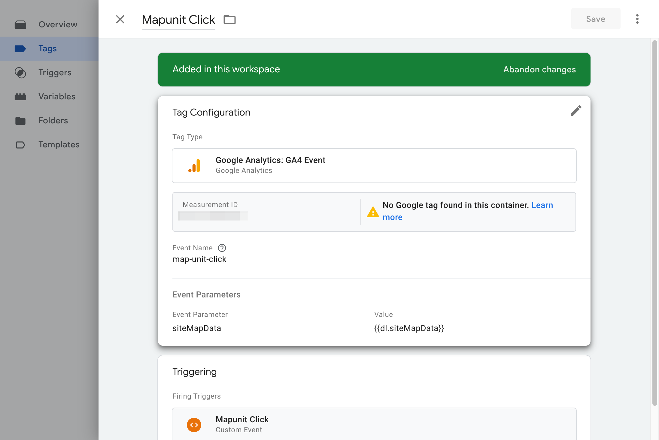 Click on Measurement ID