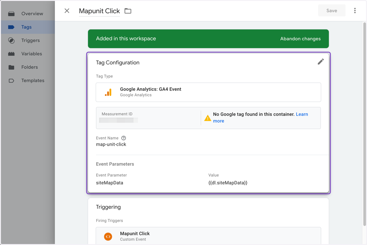 Click on Measurement ID